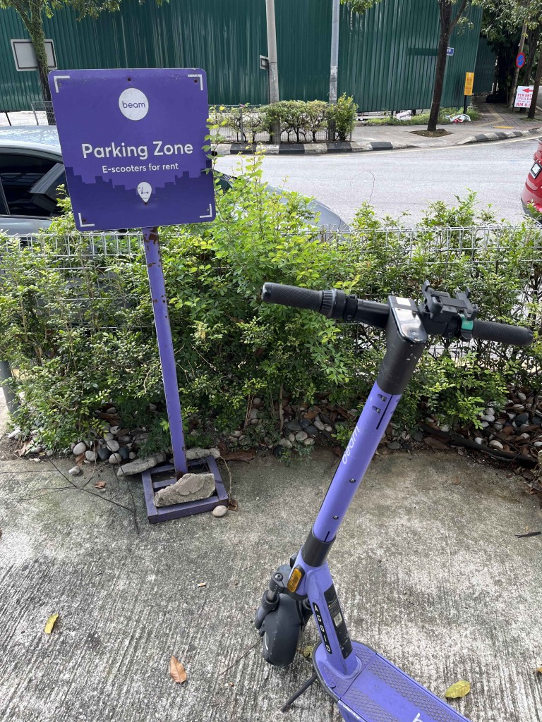 beam e-scooters rental parking zone