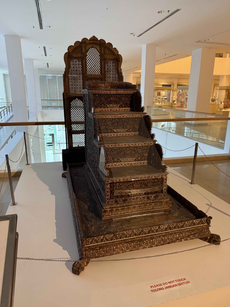 carved wooden throne from Hyderabad