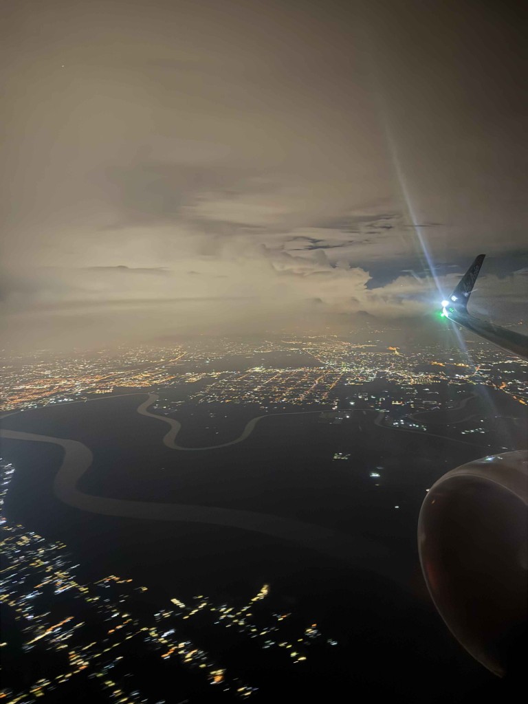 window view from my seat in the airplane